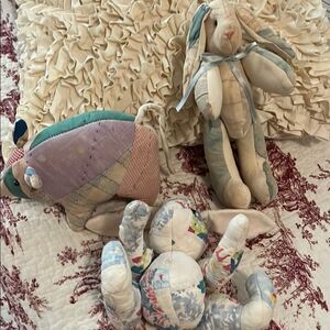 Vintage quilt, handmade animals